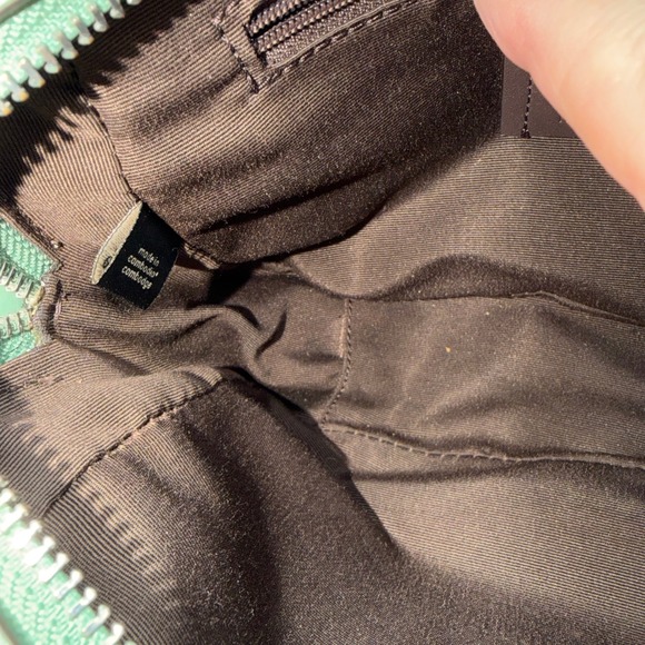 Coach pebbled leather crossbody bag green adjustable strap - Picture 12 of 16